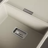 Laveo TONGA bézs csepptálcás gránit mosogató helytakarékos szifonnal