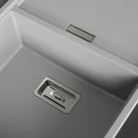 Laveo TONGA szürke csepptálcás gránit mosogató helytakarékos szifonnal