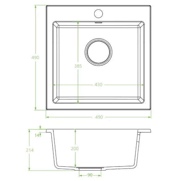 Laveo ALENA bézs szett álló csappal, helytakarékos szifonnal