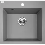 Laveo ALENA szürke egymedencés mosogató helytakarékos szifonnal