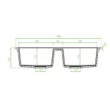 Laveo BARBADOS kétmedencés bézs szett álló csappal dugókiemelős helytakarékos szifonnal