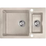 Laveo CELIA 1,5 medencés bézs mosogató dugókiemelős helytakarékos szifonnal