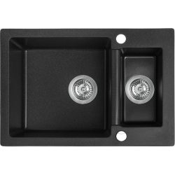   Laveo CELIA 1,5 medencés szemcsés fekete mosogató (SBC_730T)