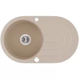 Laveo DAFNE egykör csepptálcás bézs mosogató dugókiemelős helytakarékos szifonnal