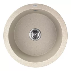 Laveo DAFNE egykör bézs mosogató helytakarékos szifonnal