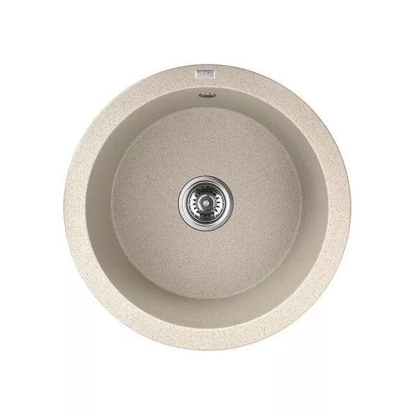 Laveo DAFNE egykör bézs mosogató helytakarékos szifonnal