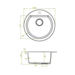 Laveo DAFNE egykör szürke mosogató csaplyukkal (SBD_580T)