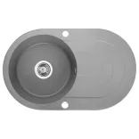 Laveo DAFNE egykör csepptálcás szürke mosogató dugókiemelős helytakarékos szifonnal