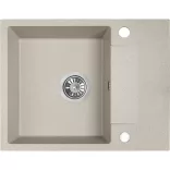 Laveo RAB MINI csepptálcás bézs mosogató helytakarékos szifonnal és csaplyuktakaró dugóval