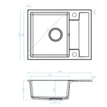 Laveo RAB MINI csepptálcás bézs mosogató helytakarékos szifonnal és csaplyuktakaró dugóval