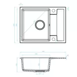 Laveo RAB MINI szürke szett álló csappal, helytakarékos szifonnal