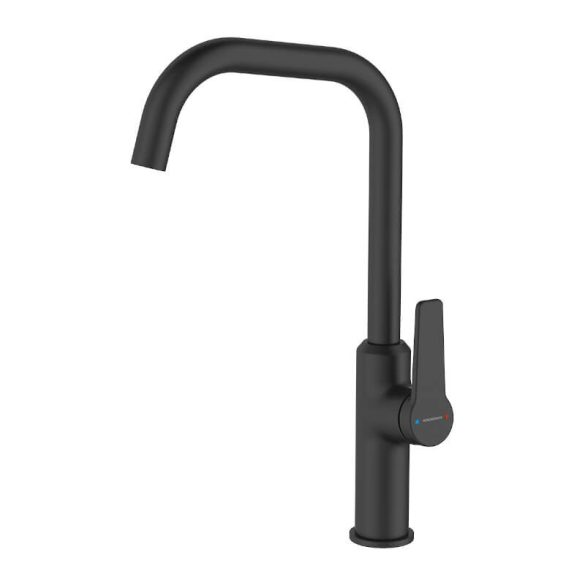 SRF_711RL - LAVEO RIO SZETT 760x440 egymedencés csepptálcás gránit mosogató fekete + LAVEO ALANIS csaptelep matt fekete