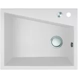 Laveo GRENADA csaplyukas fehér mosogató automata dugókiemelős, helytakarékos szifonnal