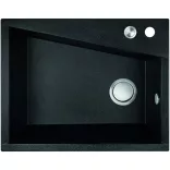 Laveo GRENADA csaplyukas matt fekete mosogató automata dugókiemelős, helytakarékos szifonnal