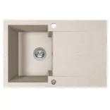 Laveo PICO 45S egymedence csepptálcás bézs gránit mosogató helytakarékos szifonnal