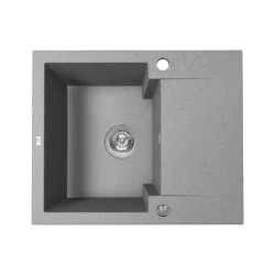   Laveo PICO 45S mini csepptálcás szürke gránit mosogató helytakarékos szifonnal