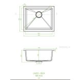 Laveo IBIZA bézs egymedencés mosogató helytakarékos szifonnal