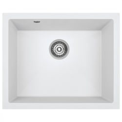   Laveo IBIZA fehér egymedencés mosogató helytakarékos szifonnal