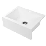 Laveo KOMODO fehér mosogató helytakarékos szifonnal