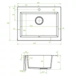 Laveo KOMODO fehér mosogató helytakarékos szifonnal