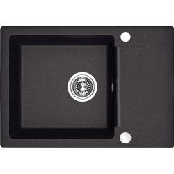   Laveo CELEBES csepptálcás mosogató, szemcsés fekete (SBL_713T)