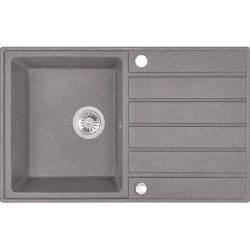   Laveo MARGARITA csepptálcás szürke mosogató automata dugókiemelős, helytakarékos szifonnal