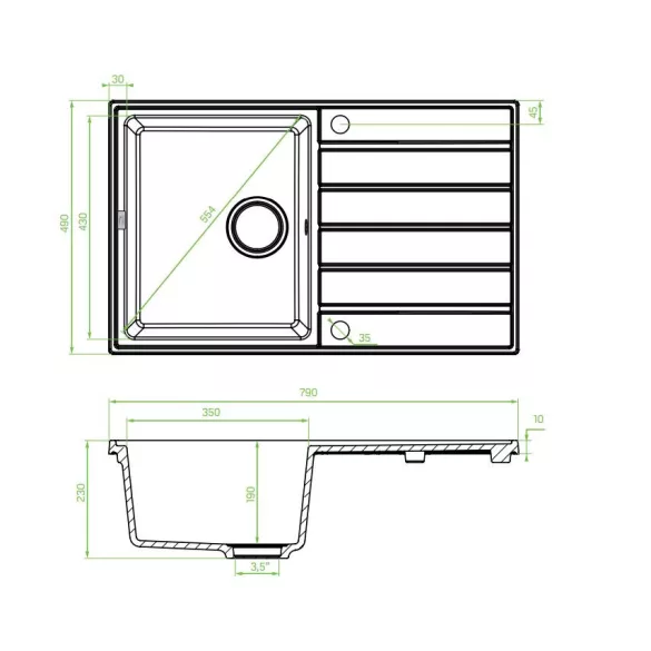 Laveo MARGARITA matt fekete szett álló csappal, dugókiemelős szifonnal