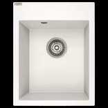 Laveo PICO egymedencés fehér mosogató helytakarékos szifonnal