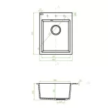 Laveo PICO egymedencés fehér mosogató helytakarékos szifonnal