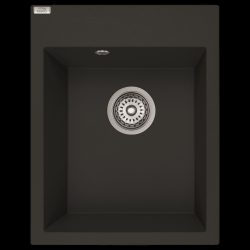   Laveo PICO egymedencés matt fekete mosogató helytakarékos szifonnal