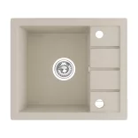 Laveo RINA MINI csepptálcás mosogató, bézs, automata dugókiemelős, helytakarékos szifonnal