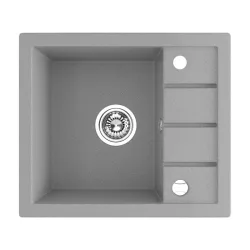   Laveo RINA MINI csepptálcás mosogató, szürke, automata dugókiemelős, helytakarékos szifonnal