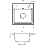 Laveo RINA egymedencés fehér mosogató csaplyukkal, automata dugókiemelős, helytakarékos szifonnal