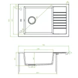 Laveo PIONIER minicsepptálcás fehér mosogató automata dugókiemelős, helytakarékos szifonnal