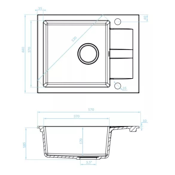 Laveo SHIRE MINI csepptálcás bézs mosogató