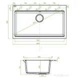 LAVEO TAU 8 bézs nagymedencés mosogató helytakarékos szifonnal