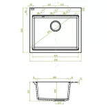 Laveo TAU 6 egymedencés mosogató, matt fekete
