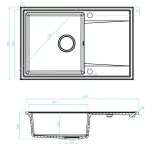 LAVEO HUNTER egymedence csepptálcás mosogató, szürke K.