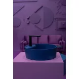 LAVEO CLIFF kerek gránit mosdó túlfolyó nélkül, éjkék