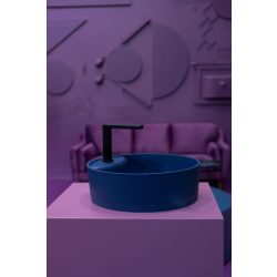 LAVEO CLIFF kerek gránit mosdó, éjkék