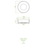 LAVEO PERL kerek gránit mosdó gránit click-clack leeresztővel, bézs