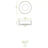 LAVEO PERL kerek gránit mosdó gránit click-clack dugóval, bézs