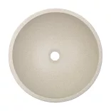 LAVEO AMBER kerek gránit mosdó túlfolyó nélkül, bézs