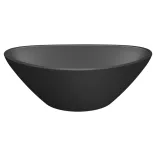 LAVEO VELA pultra szerelhető gránit mosdó túlfolyó nélkül, fekete