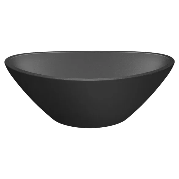 LAVEO VELA pultra szerelhető gránit mosdó túlfolyó nélkül, fekete