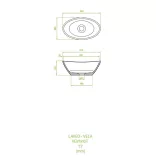 LAVEO VELA pultra szerelhető gránit mosdó, bézs