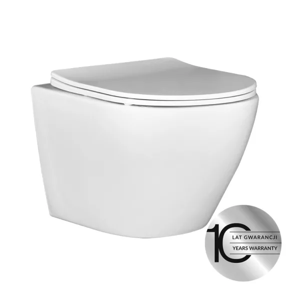 LAVEO AKAN / DESNA WC-szett rejtett fali tartállyal, króm öblítővel, fali WC-vel, keskeny ülőkével