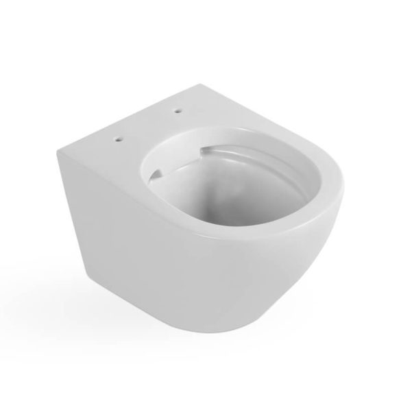 LAVEO AKAN / DESNA WC-szett rejtett fali tartállyal, króm öblítővel, fali WC-vel, keskeny ülőkével