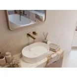 LAVEO DESNA ovális kerámia mosdó túlfolyó nélkül, fehér