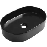 LAVEO DESNA ovális kerámia mosdó túlfolyó nélkül, matt fekete